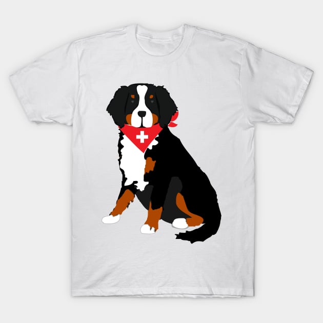 Bernese Mountain Dog Swiss Cross T-Shirt by emrdesigns